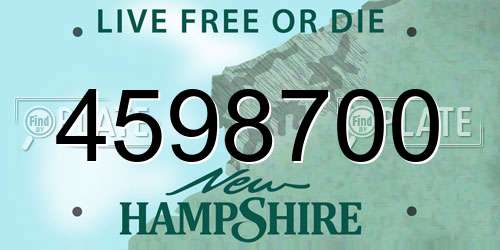 4598700 New Hampshire License Plate