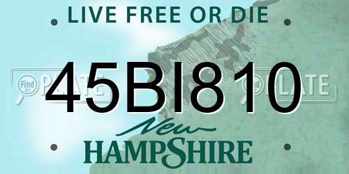 45BI810 New Hampshire License Plate