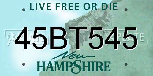 45BT545 New Hampshire License Plate