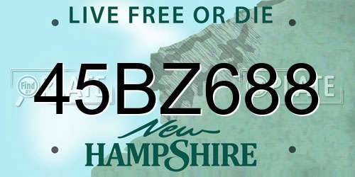 45BZ688 New Hampshire License Plate