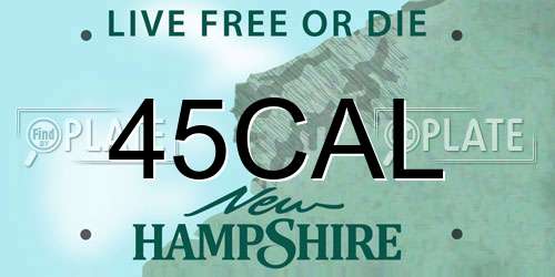 45CAL New Hampshire License Plate