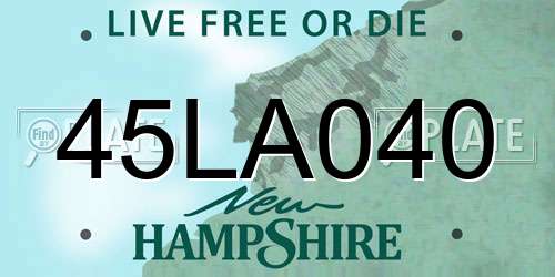45LA040 New Hampshire License Plate
