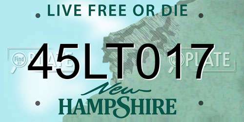 45LT017 New Hampshire License Plate