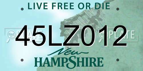 45LZ012 New Hampshire License Plate