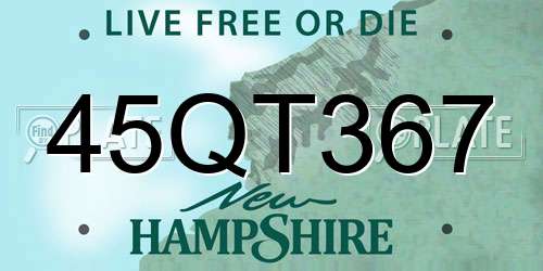 45QT367 New Hampshire License Plate