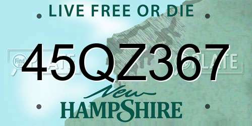45QZ367 New Hampshire License Plate