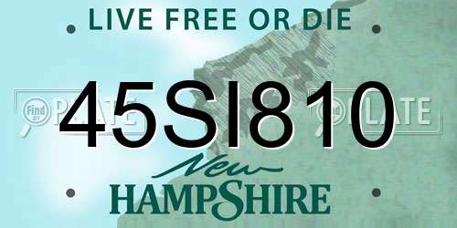 45SI810 New Hampshire License Plate