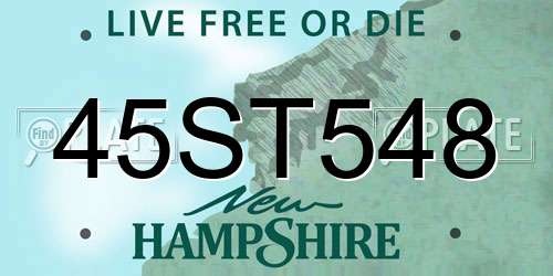 45ST548 New Hampshire License Plate