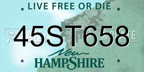 45ST658 New Hampshire License Plate