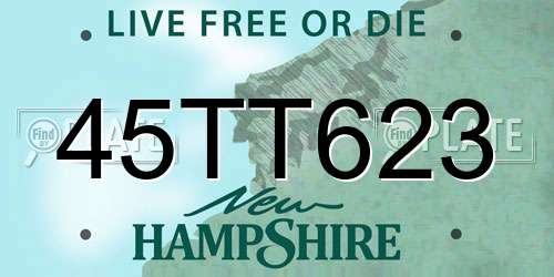 45TT623 New Hampshire License Plate