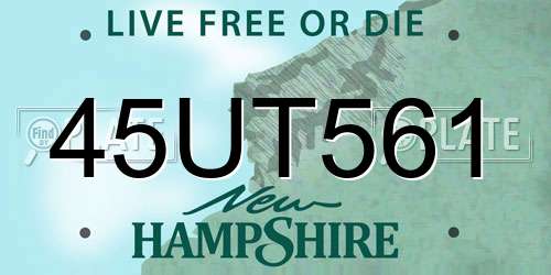 45UT561 New Hampshire License Plate