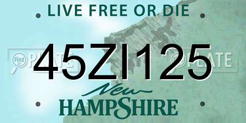 45ZI125 New Hampshire License Plate