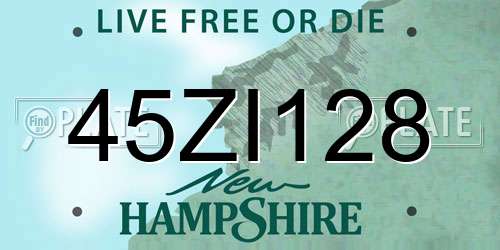 45ZI128 New Hampshire License Plate