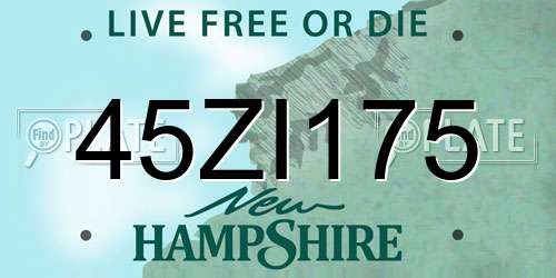45ZI175 New Hampshire License Plate