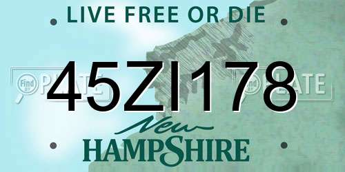 45ZI178 New Hampshire License Plate