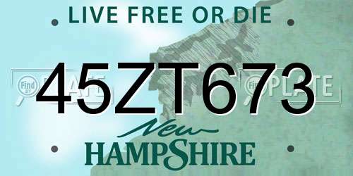 45ZT673 New Hampshire License Plate