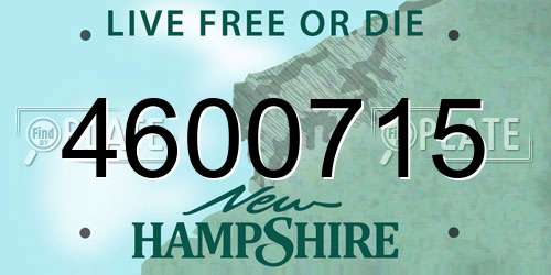 4600715 New Hampshire License Plate