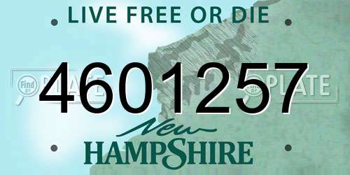 4601257 New Hampshire License Plate