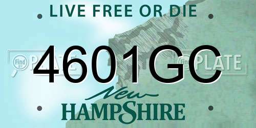 4601GC New Hampshire License Plate