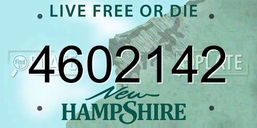 4602142 New Hampshire License Plate