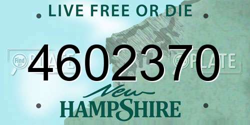 4602370 New Hampshire License Plate