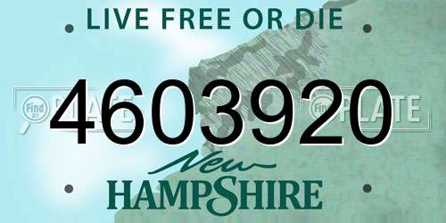 4603920 New Hampshire License Plate
