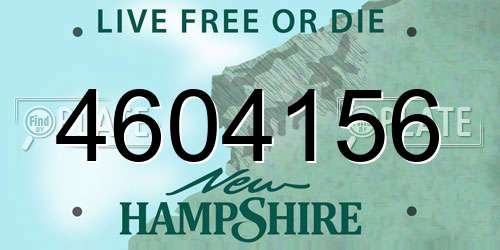 4604156 New Hampshire License Plate