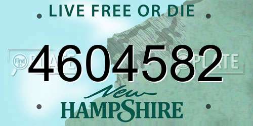 4604582 New Hampshire License Plate