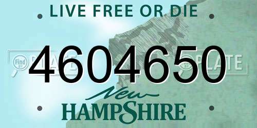 4604650 New Hampshire License Plate