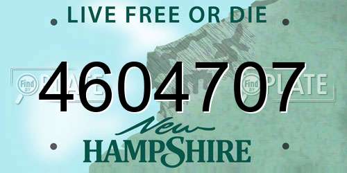 4604707 New Hampshire License Plate