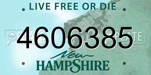 4606385 New Hampshire License Plate