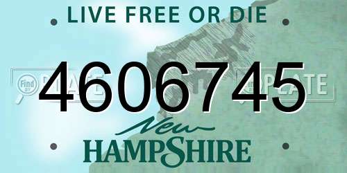 4606745 New Hampshire License Plate