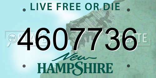 4607736 New Hampshire License Plate