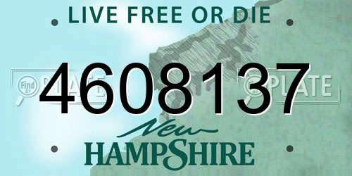 4608137 New Hampshire License Plate