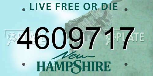 4609717 New Hampshire License Plate