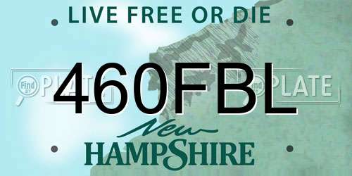 460FBL New Hampshire License Plate
