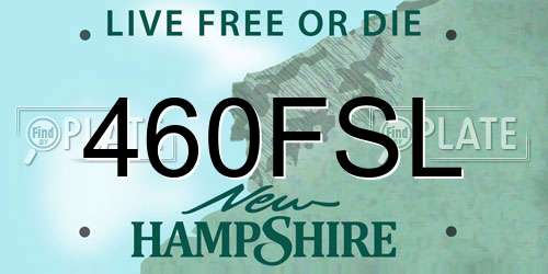 460FSL New Hampshire License Plate