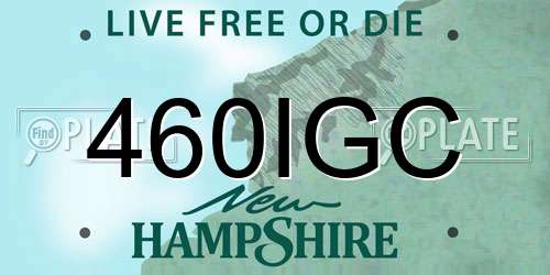 460IGC New Hampshire License Plate