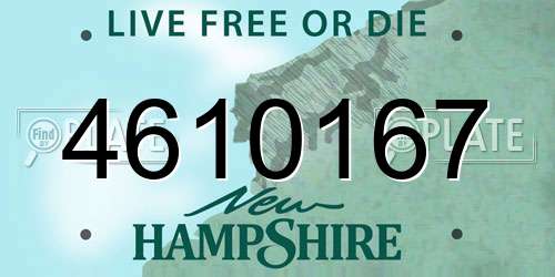 4610167 New Hampshire License Plate