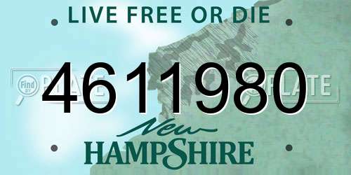 4611980 New Hampshire License Plate