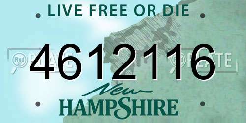 4612116 New Hampshire License Plate