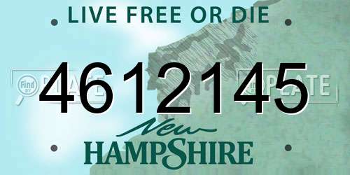 4612145 New Hampshire License Plate