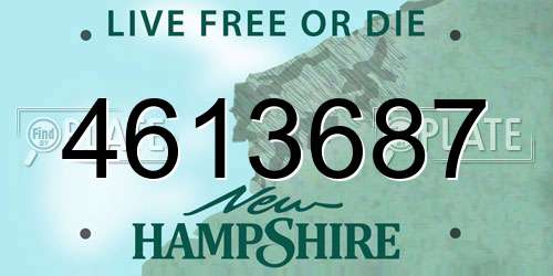 4613687 New Hampshire License Plate