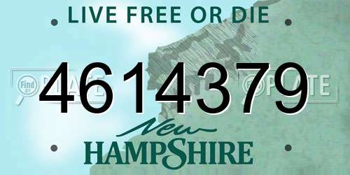 4614379 New Hampshire License Plate