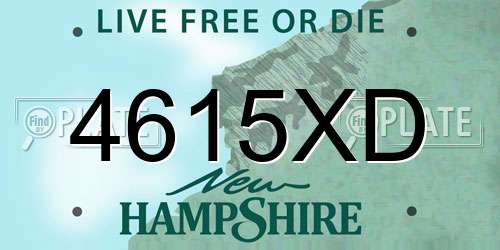 4615XD New Hampshire License Plate