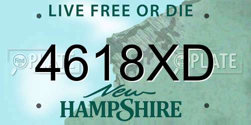 4618XD New Hampshire License Plate