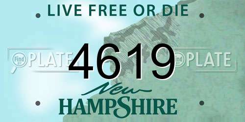 4619 New Hampshire License Plate