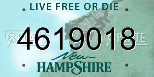 4619018 New Hampshire License Plate