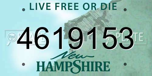 4619153 New Hampshire License Plate