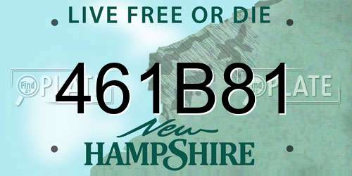 461B81 New Hampshire License Plate